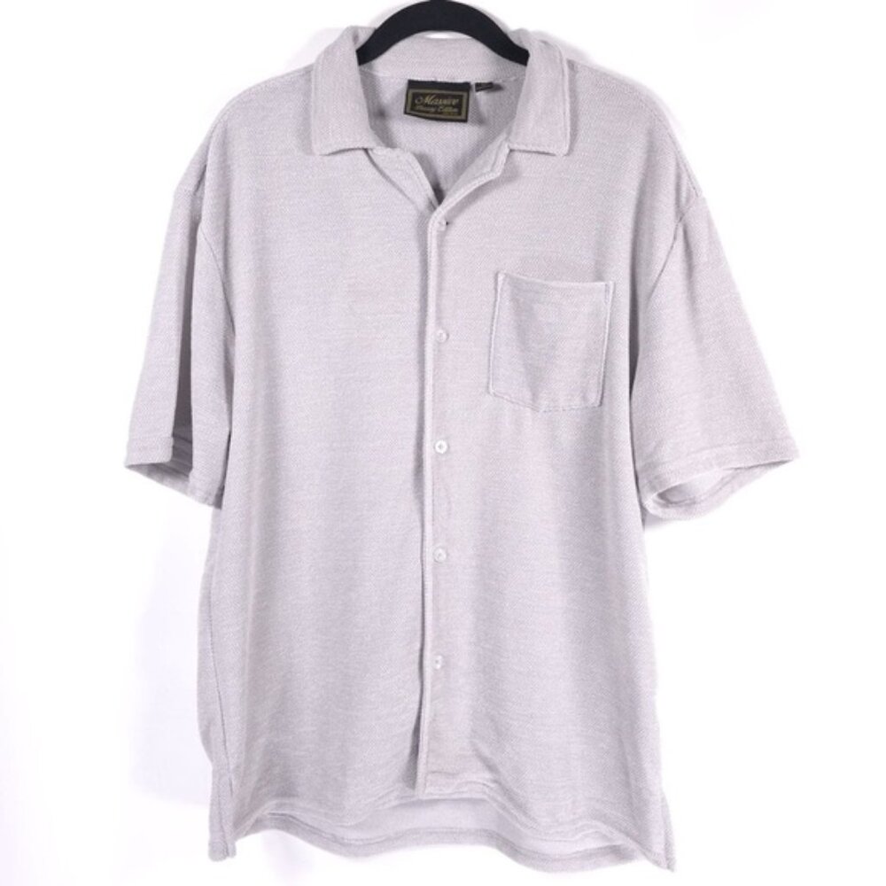 Massive Luxury Edition Knit Button Up Super Soft Stretch Shirt Nwot Medium